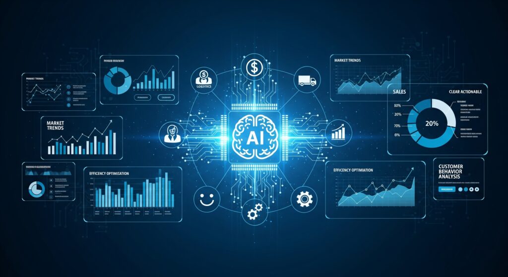 Inteligência Artificial como apoio estratégico em decisões data-driven e transformação digital.