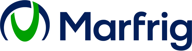 Logo da empresa Marfrig. É uma das empresas que utiliza o Prognos, ferramenta de previsão de demanda da UniSoma.