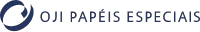 Logo da empresa OJI PAPÉIS ESPECIAIS na cor azul escuro. É uma das empresas que utiliza o Prognos, ferramenta de previsão de demanda da UniSoma.